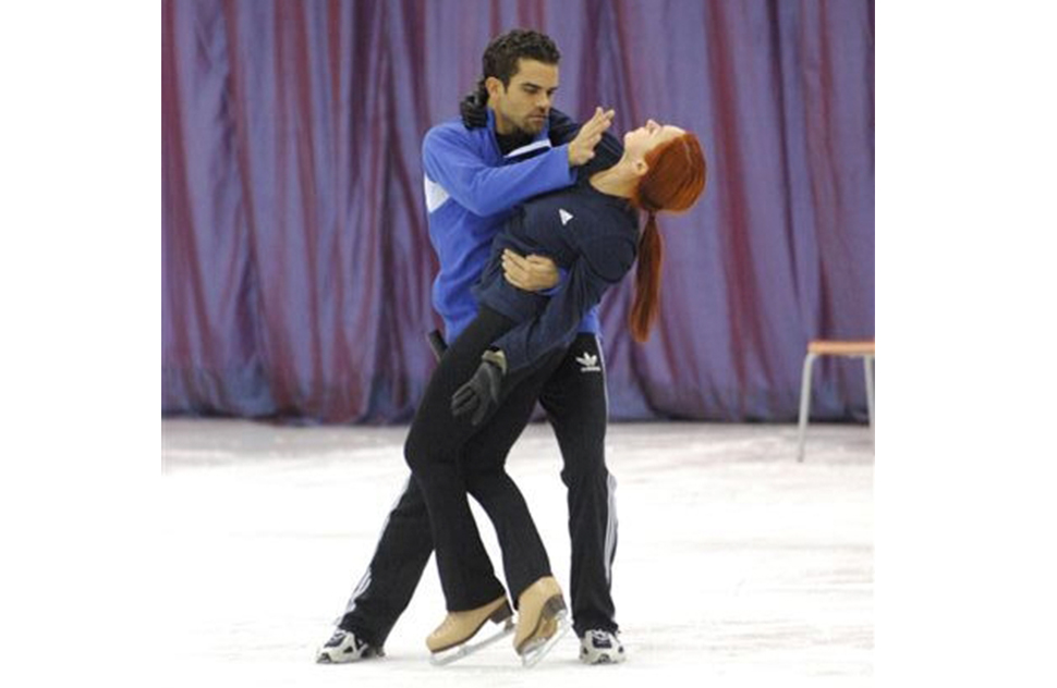 Con Marina Anissina, campeona olímpica de patinaje artístico sobre hielo, Moscú (Rusia), marzo 2007
