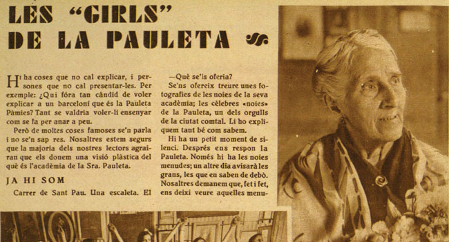 Rossend Llates, “Les girls de la Pauleta”, <em>Imatges</em>
                              , nº. 1, 11 de junio de 1930, pp. 10-11. ARCA. Biblioteca
                              de Catalunya