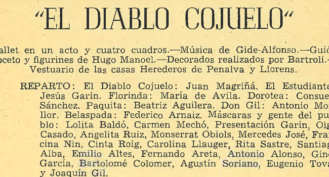 Programa de los Ballets de Barcelona. Teatro Principal
                              (Zaragoza), 15 de mayo de 1951. Associació LiceXballet (Carmen Cavaller)