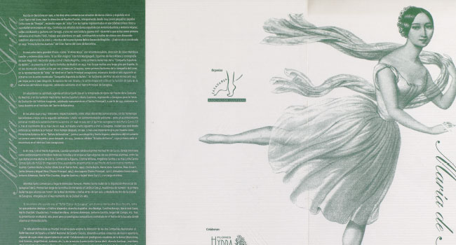 Programa Escuelas de Danza, Homenaje a María de Ávila, Asociación Cultural Zaradanza, Teatro Principal (Zaragoza), 29 de noviembre de 1999. Archivo Ana I. Elvira